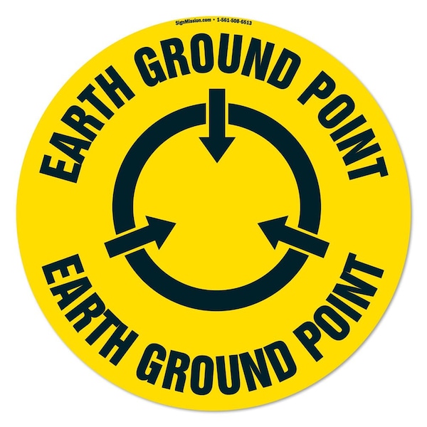 Earth Ground Point 16in Non-Slip Floor Marker, 12PK, 16 in L, 16 in H, FD-2-C-16-12PK-99947